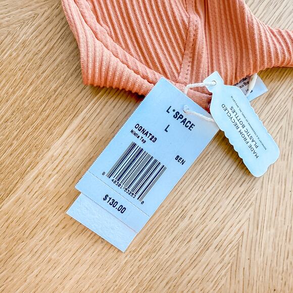 L Space Bikini Top Womens Lg Nikita Sienna Ribbed Eco‎ Chic Repreve Boho Summer - Picture 4 of 6